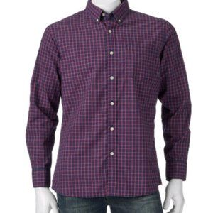 NWT Big Tall SONOMA Plaid Poplin Button-Down Shirt Big & Tall Size 4XB